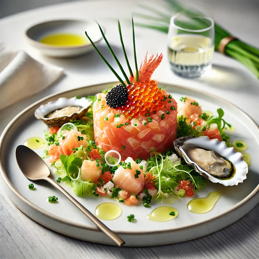 Pacific Salmon, Scallop & Oyster Tartar